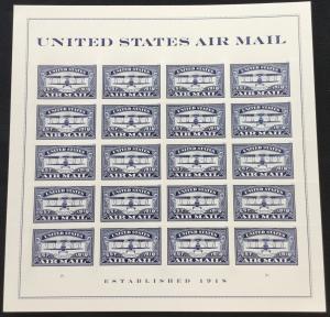 US #5281 MNH Pane of 20 (.50) Air Mail Curtiss JN-4H “Jenny” Blue SCV $20.00