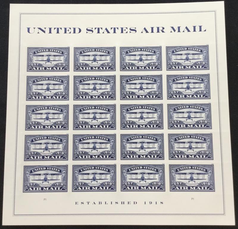 US #5281 MNH Pane of 20 (.50) Air Mail Curtiss JN-4H “Jenny” Blue SCV $20.00