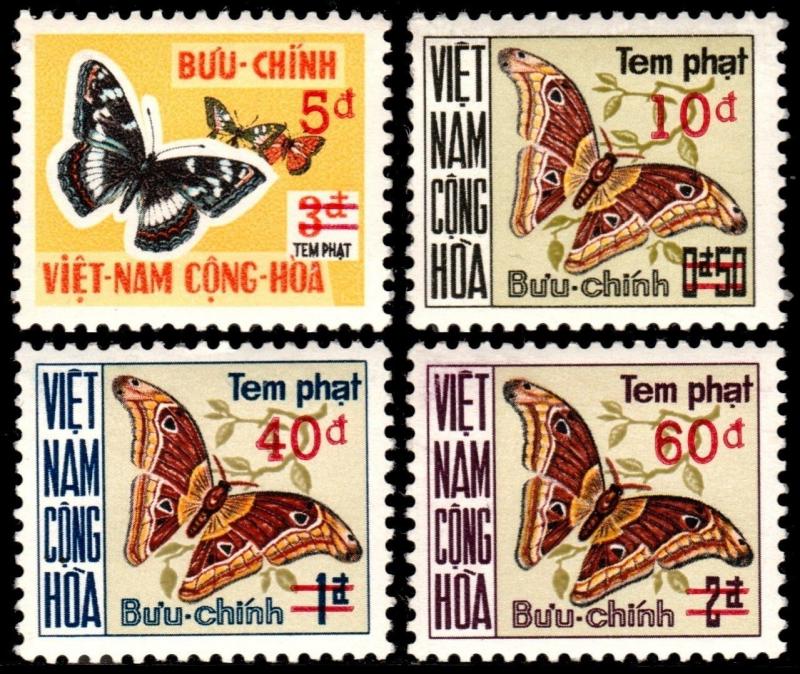 ✔  SOUTH VIETNAM 1974 BUTTERFLIES PD - MI# P21/24  SC#J21/24 ** MNH OG [VNP21]