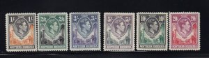 North Rhodesia Scott #'s 40 - 45 VF OG mint LH  cv $ 110 ! see pic !