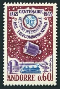 Andorra Fr 167, MNH. Michel 193. ITU-100, 1965. Satellite.