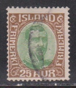 ICELAND Scott # 120 Used - King Christian X Definitive