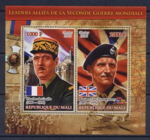 Mali - 6 MNH sheets Leaders and generals of Allied coalition during World War II