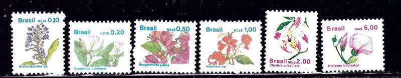 Brazil 2176-81 MNH 1989 Flowers    (ap2081)