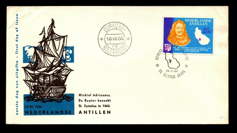 Netherlands Antilles 1966 De Ruyter FDC / Corner Creasing - L9149