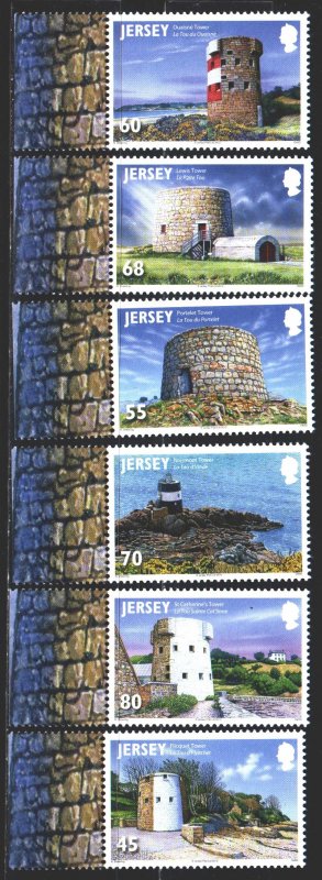 Jersey. 2012. 1676-81. Towers, lighthouse. MNH.