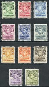 Basutoland SG18/28 KGVI 1938 Set of 11 Wmk Mult Script CA U/M