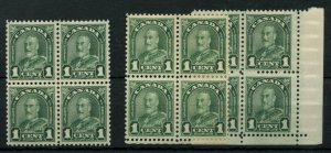 ?#163 block of 4 George V Arch 1c, VF MNH Cat $24 PICK ANY ONE ONLY,Canada mint