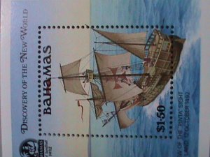 BAHAMAS STAMP: 1989 SC#667 DISCOVERY OF THE NEW WORLD MNH S/S SHEET-  VERY RARE