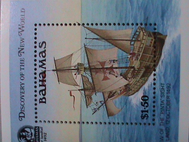 BAHAMAS STAMP: 1989 SC#667 DISCOVERY OF THE NEW WORLD MNH S/S SHEET-  VERY RARE