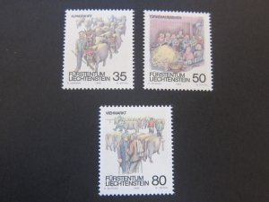 Liechtenstein 1989 Sc 915-17 set MNH