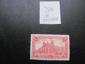 Germany 1902 HINGED SIGNED JASCHKE MI. 78B SC 75 CARMINE 25:16 HOLES 800E  (122)