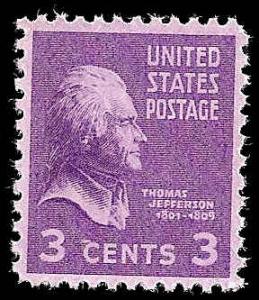 # 807 MINT NEVER HINGED THOMAS JEFFERSON