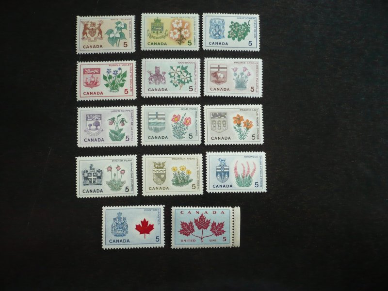 Stamps - Canada - Scott# 417-429a - Mint Hinged Set of 14 Stamps