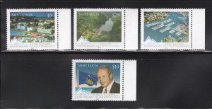 St. Lucia 2009 Set of 4 Independence, Scott 1258-1261 MNH, value = $13.50