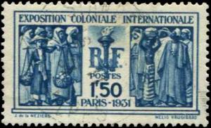 France SC# 262 French Colonies 1ƒ50 Used Perf 13-1/2 SCV $2.75