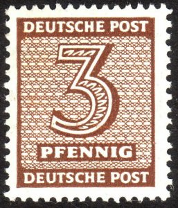 1945, Germany West Saxony 3pfg, MNH, Mi 126