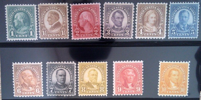 Scott #581-591 VF - MNH - 1923-26