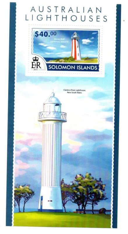 SOLOMON ISLANDS - AUSTRALIAN LIGHTHOUSES - 2015 - M/S -