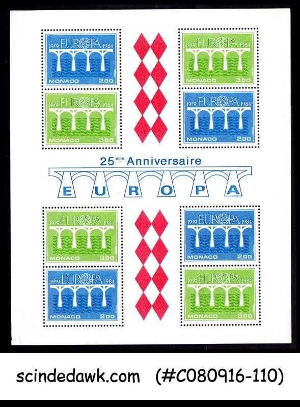 MONACO - 1984 25th ANNIVERSARY OF EUROPA - MIN. SHEET - MINT NH