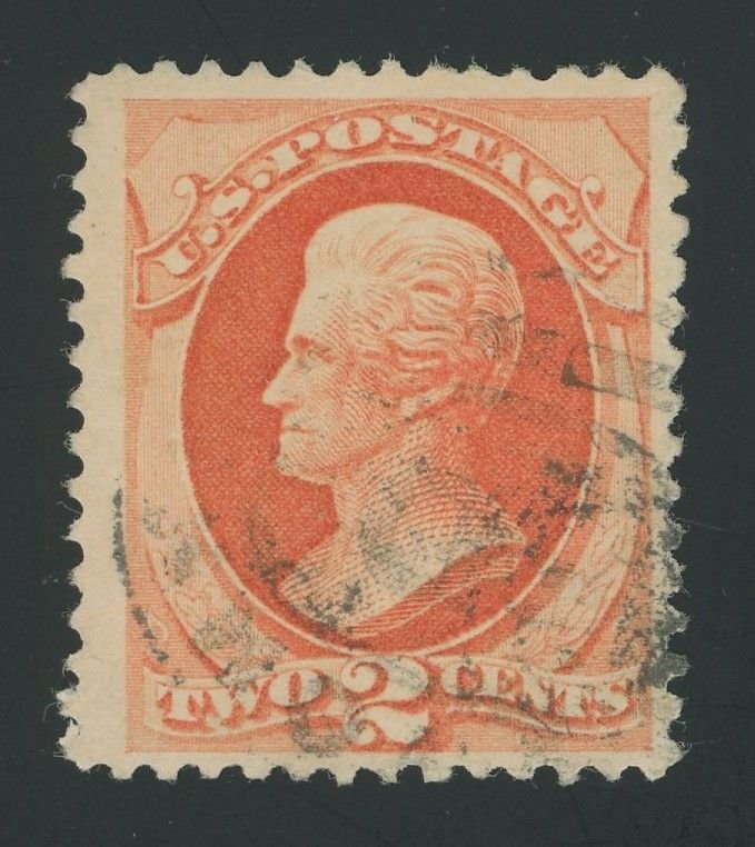 USA 183 - 2 cent Jackson on Soft Porous Paper - F/VF Used - light cancel & sound