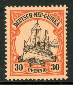 Germany 1901 New Guinea 30pf Orange/Black Yacht Unwmk Scott # 12 Mint E365