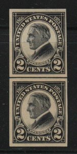 1923 HARDING imperf Sc 611 MNH horizontal line pair CV $20