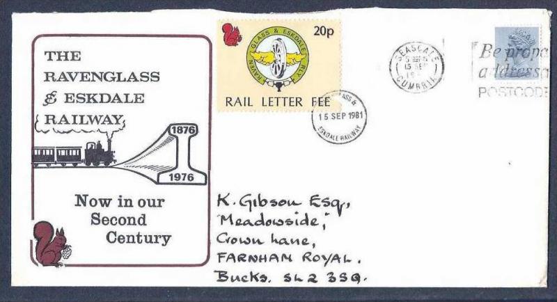 England - GB 1981 Train, Steam Locomotive, Transport, Railway Letter Fee Cove...