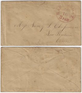 Circa 1853 - Stampless Hartford, Connecticut - H1023