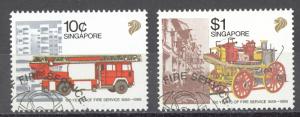 Singapore Sc# 535-536 SG# 586/7 Used 1988 Fire Service Centenary
