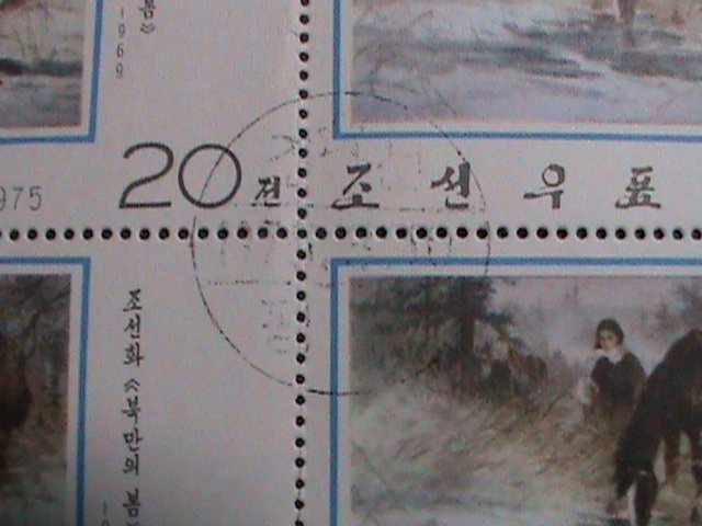 ​KOREA 1975 SC#1302-ANTI-JAPANESE STRUGGLE PAINTING-CTO IMPRINT BLOCK VF