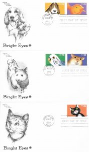 1998 FDC, #3231-3235, 32c Bright Eyes, PCS (3)