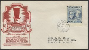 1947 #274 Alexander Graham Bell FDC Red Anderson Cachet