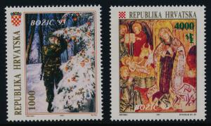 Croatia 179-80 MNH Christmas, Art, Soldier