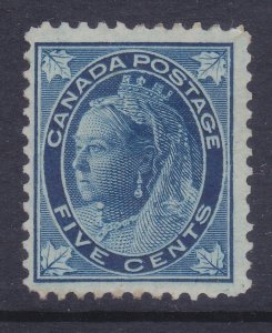 Canada 70 Mint OG 1897 5c Dark Blue Queen Victoria F-VF Scv $175.