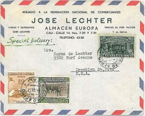 18887 - COLOMBIA /USA  - POSTAL HISTORY - Airmail COVER  1958 - MIXED FRANKING