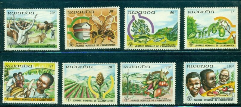 Rwanda  #1075-82 (1982 World Food Day set) VFMNH CV $7.10