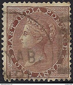 INDIA 1865 QV 1 Anna Pale Brown SG58 Used