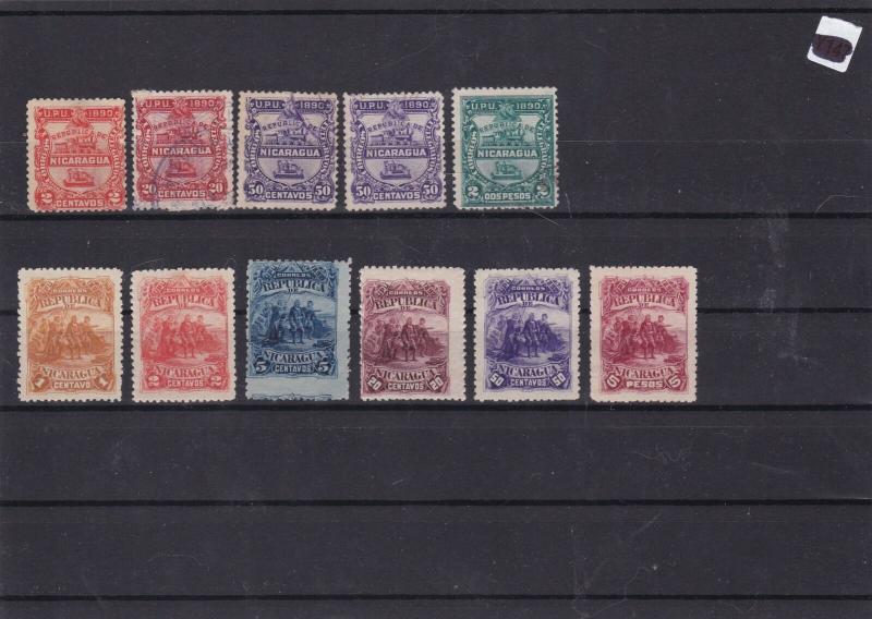 nicaragua 1890-92 stamps  ref 10838