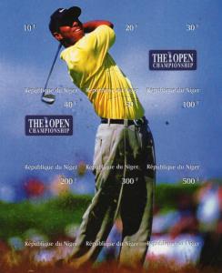 Niger 1999 TIGER WOODS GOLF THE OPEN CHAMPIONSHIP Sheetlet Imperforated  MNH