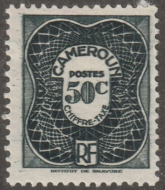 Cameroun, stamp, Scott#j26,  mint, hinged,  50c, Postage due