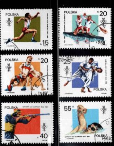 Poland Scott 2855-2860 Used CTO 1988 Seoul Korea Olympic stamp set