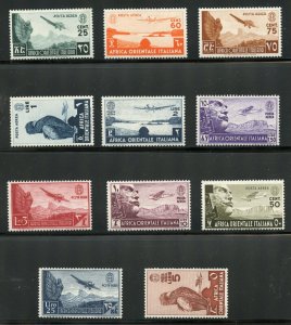 ITALIAN EAST AFRICA 1938 SCOTT #C1/11 AIRMAIL SET MINT NEVER HINGED COMPLETE