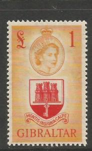 Gibraltar QE II Â£1 SG 158 MOG (8chh)