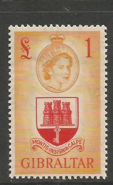 Gibraltar QE II Â£1 SG 158 MOG (8chh)