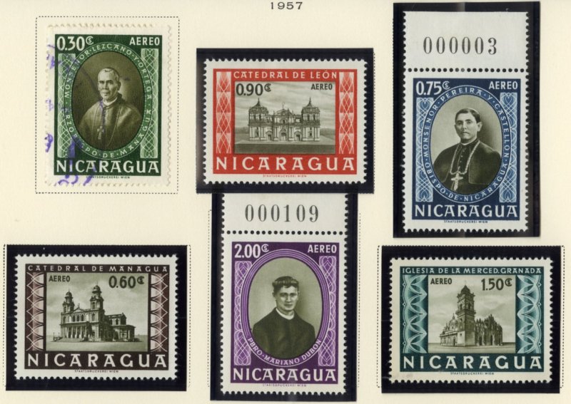 NICARAGUA  C392-C397   MH/USED  SCV $4.60  BIN $2.10