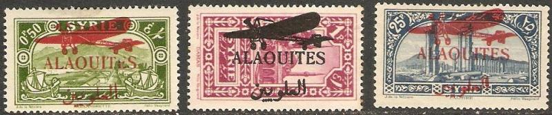 1929 Alaouites Scott C17-9 Airplane Overprints MHH