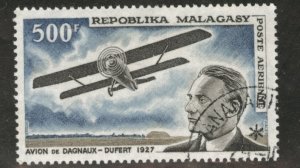 Madagascar Malagasy Scott C84 used CTO 1967 airmail bi-plane