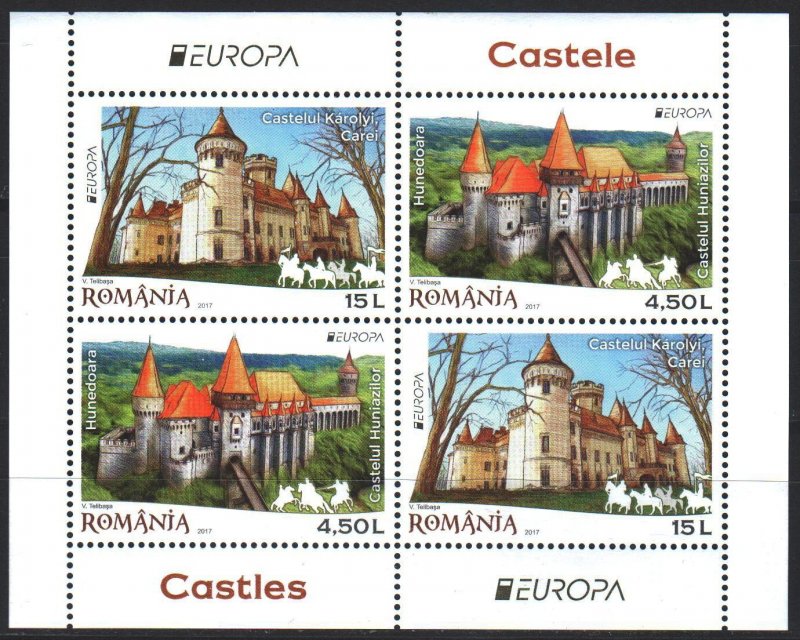 Romania. 2017. bl 7207-08. Castles, Europe. MNH.