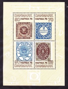 Denmark 585 MNH HAFNIA 76 Souvenir Sheet of 4